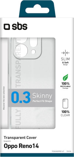 SBS 0.3 Skinny Back Cover Σιλικόνης Διάφανο (Oppo Reno 14)