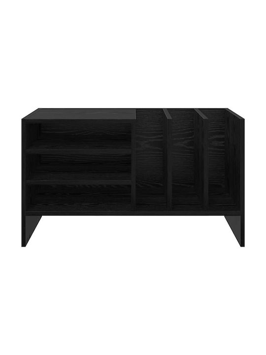 Wohnzimmer Nische aus Spanplatte Schwarz Eiche 78.5x35x45cm