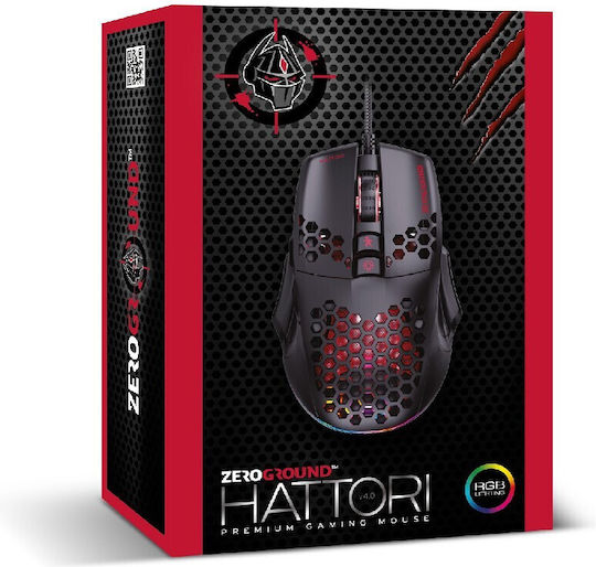 Zeroground HATTORI v4.0 RGB Gaming Mouse 7200 DPI Negru