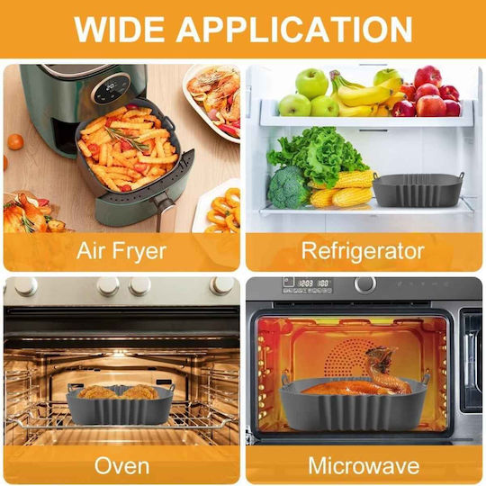 Φόρμα Σιλικόνης Τετράγωνη Air Fryer 16cm Ροζ