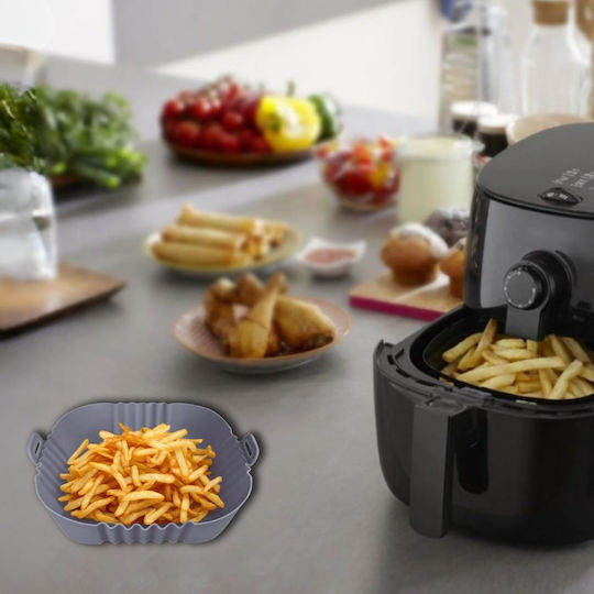 Silicone Square Cooking Form Air Fryer 16cm Grey
