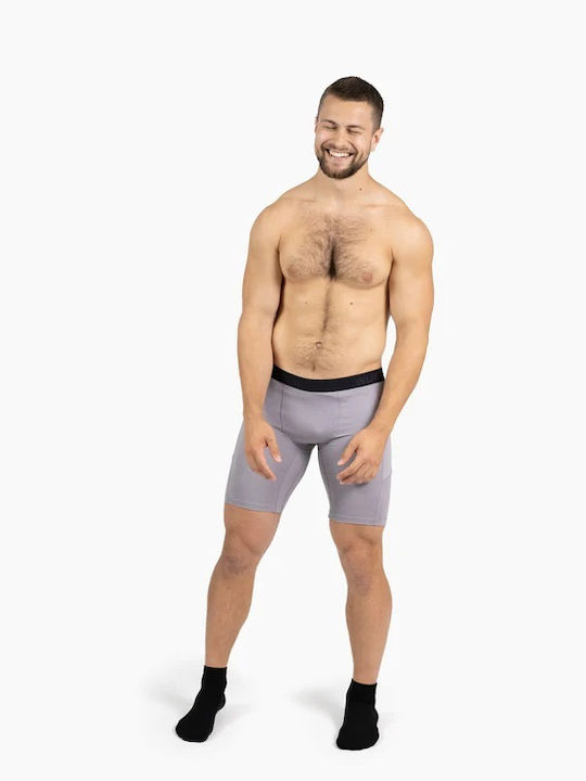 Velites Men's Sports Short Leggings Gray