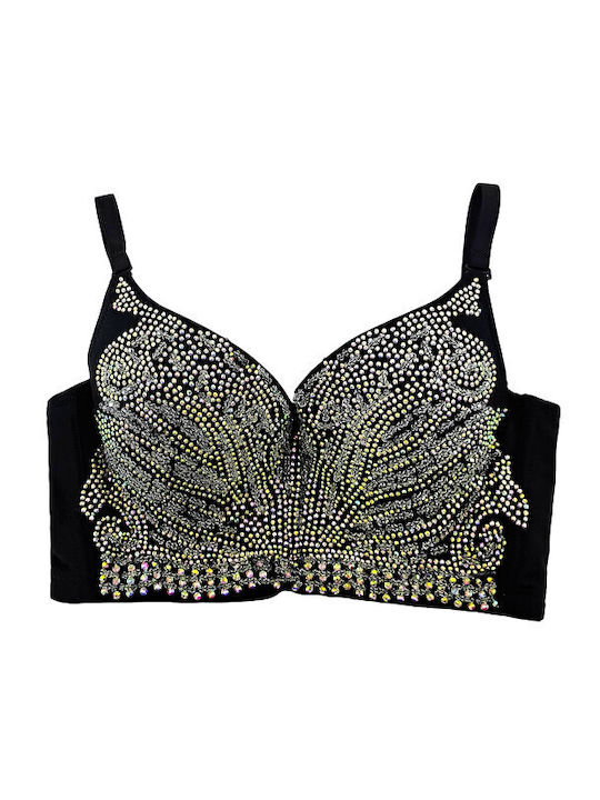 Women's Blouse Corset with Straps Black