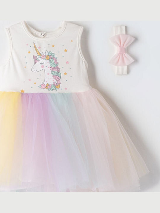 Mädchenkleid Ärmelloses Tüll Mehrfarbig
