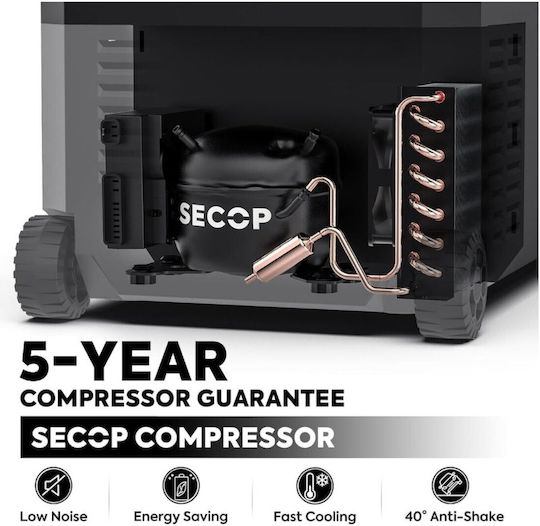 Kraft World Преносим Хладилник 30л Капацитет 100-240V / 12V / 24V Черен