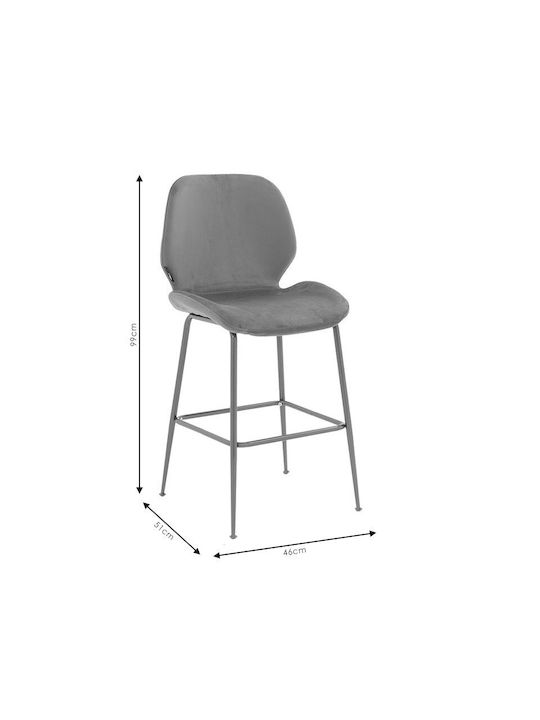 Hocker Bar mit Rückenlehne Metall Impel Pink 2Stück 48x61x103cm