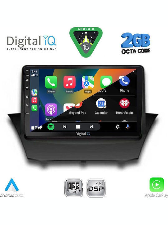 Digital IQ Auto-Audiosystem für Ford Fiesta 2008-2017 (Bluetooth/USB/WiFi/GPS/Apple-Carplay/Android-Auto) mit Touchscreen 9"