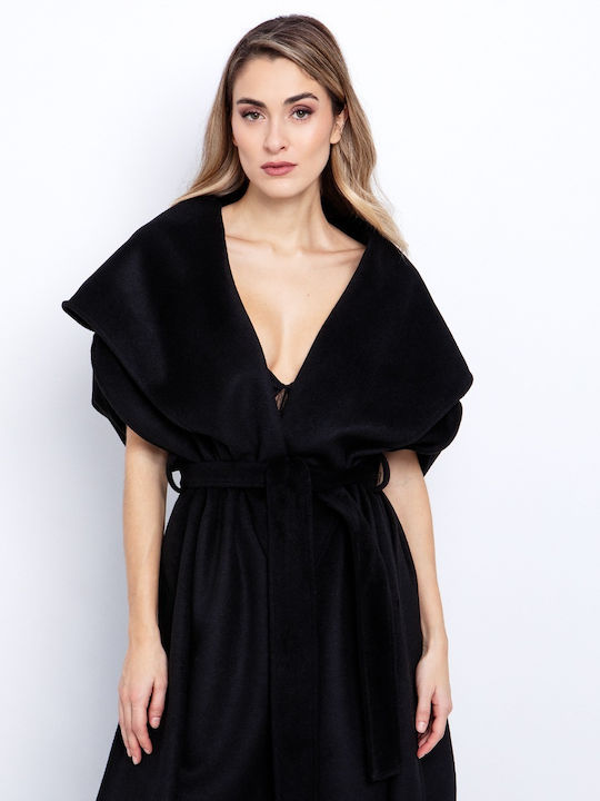 Damen Schwarz Cape