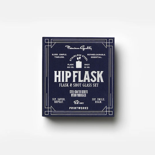 Set Accesorii pentru Sticlă de Buzunar Printworks Hip Flask Oțel Inoxidabil