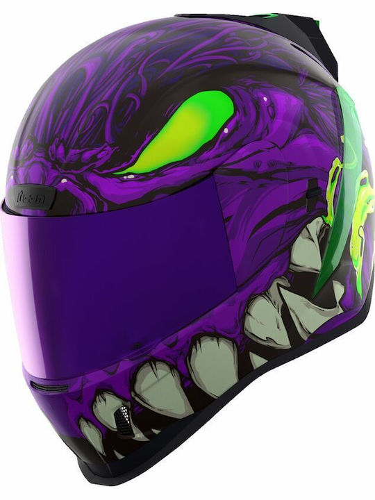 Icon Airform ManikRR Purple Motorradhelm Volles Gesicht ECE 22.06 1670gr mit Sonnenblende