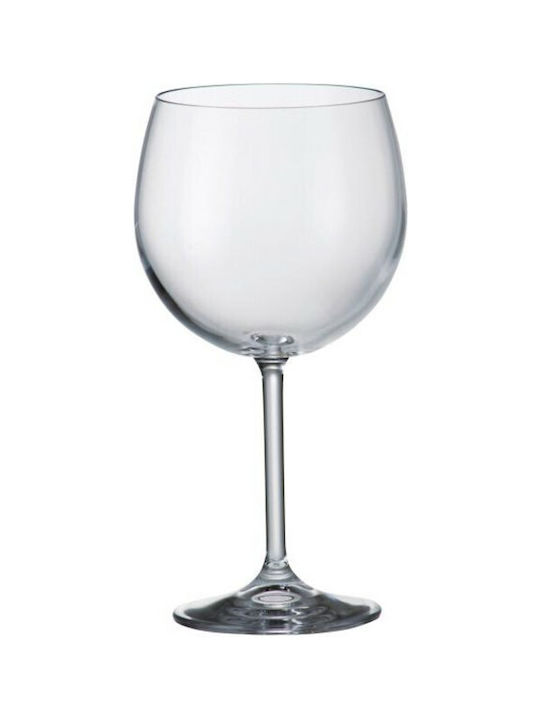 Bohemia Set of Glasses for White and Red Wine made of Crystal in Red Color Stemmed 570ml 6pcs