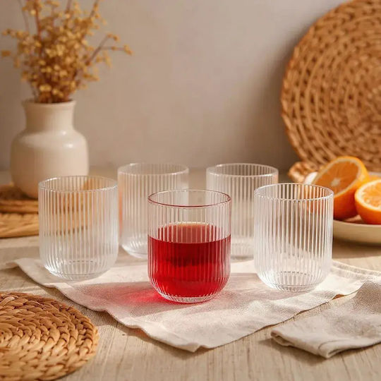 Set of Glasses Water / Cocktail/Drinking made of Glass in Beige Color 250ml 6pcs