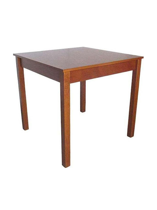 1030 Square Table Kitchen Wooden Light Walnut 80x80x75cm