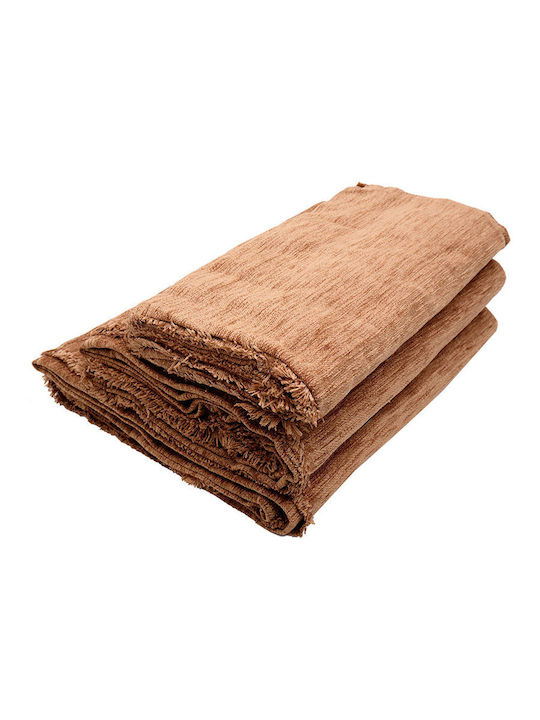 Sunshine Σενίλ 6 Ριχτάρι Πολυθρόνας Chenille 180x180εκ. Μπεζ