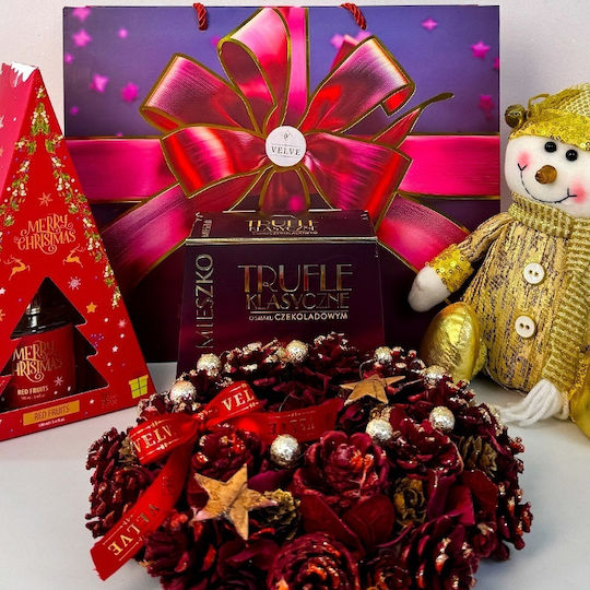 Pachet Deliciu De Crăciun Figurină Om De Zăpadă Odorizant De Cameră Coroană Decorativă Trufe De Ciocolată În Sac Cadou