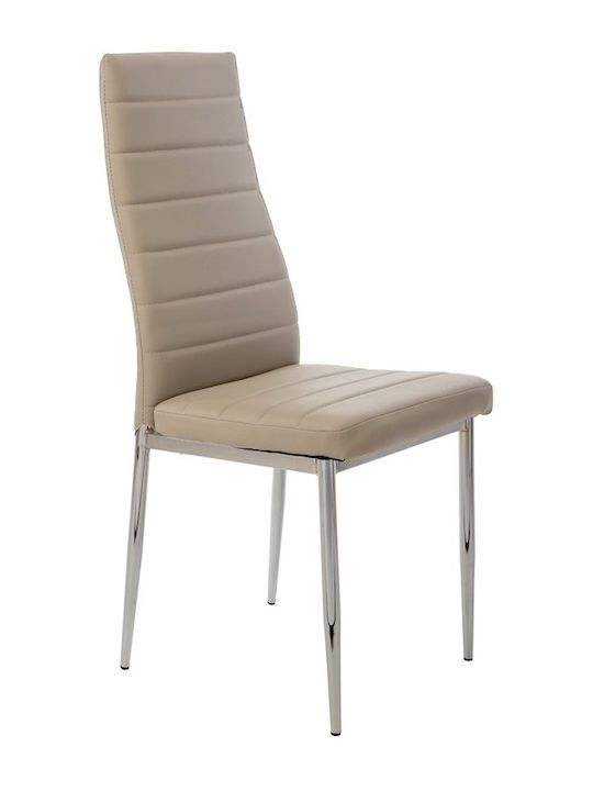Patricia Dining Room Artificial Leather Chair Ecru 40x36x96cm