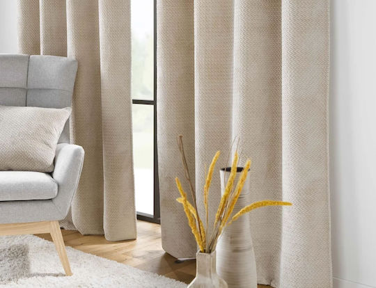 Atmosphera Κουρτίνα με Τρουκς Douceur D'intérieur Μπεζ 140x240εκ.