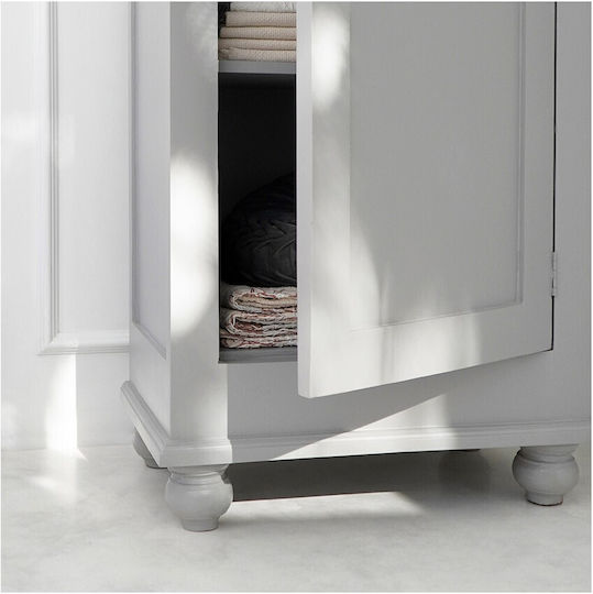 Kingston Dulap De Prezentare Pentru Sufragerie De Pardoseală Din Lemn Masiv Vitrină Cu Geamuri Gri Mahon 70x41x150cm 125820