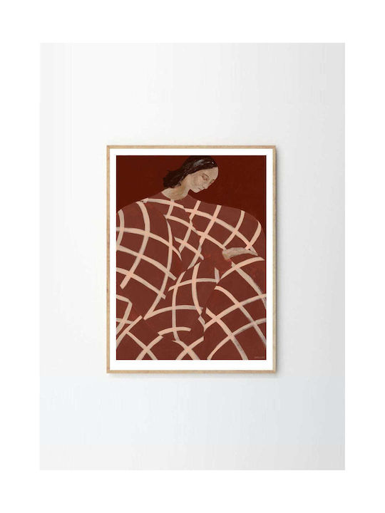 Πόστερ Waiting At Art Et Metiers Sofia Lind 50x70 Cm Μπορντό Σομόν Sustainable Paper Poster Club