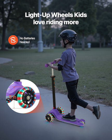 Vevor Kinderroller Klappbar 3-Rad Für 3+ Jahre Lila