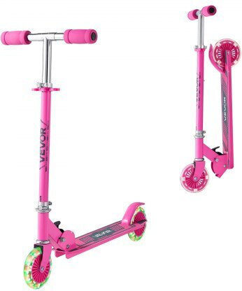 Vevor Kids Scooters Foldable 2-Wheel for 3+ Years Pink