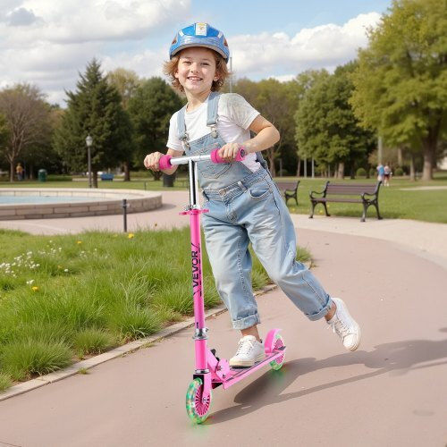Vevor Kids Scooters Foldable 2-Wheel for 3+ Years Pink