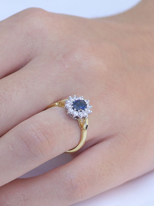 Femeie Inel cu Diamant din Aur alb 18K