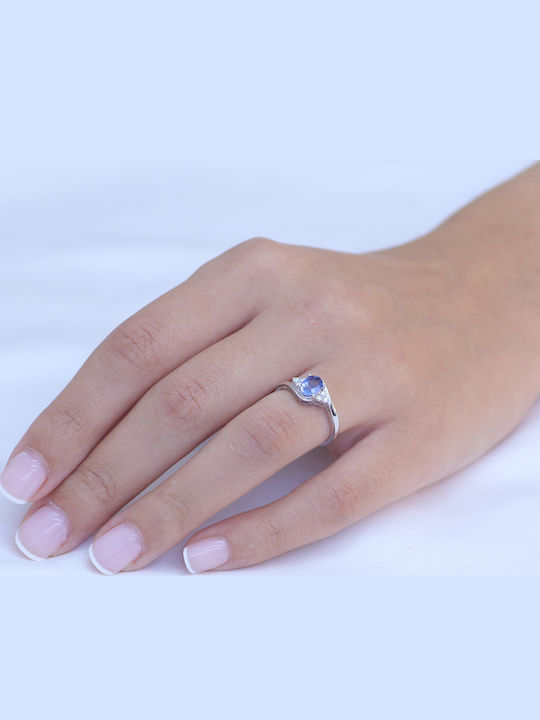 Damen Ring mit Diamant aus Weißgold 18K
