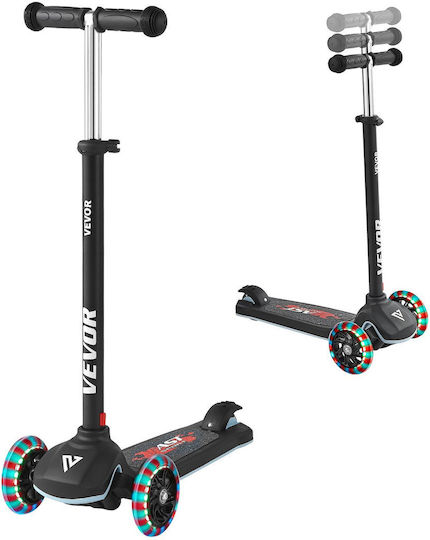 Vevor Kids Scooters Foldable 3-Wheel for 3+ Years Black