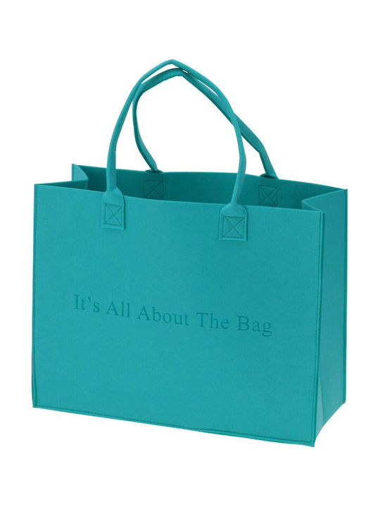 Shoulder Bag Felt 44x34cm Light Blue