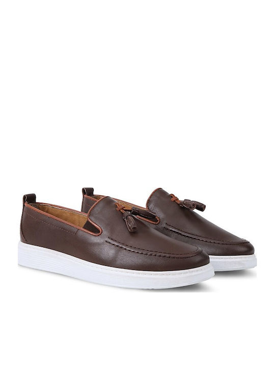 Leder Herren Mokassins in Braun Farbe