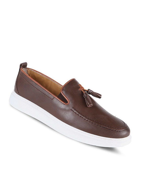 Leder Herren Mokassins in Braun Farbe