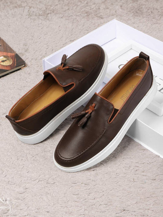 Leder Herren Mokassins in Braun Farbe