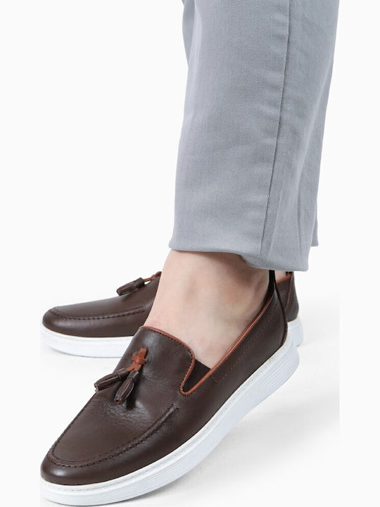 Leder Herren Mokassins in Braun Farbe