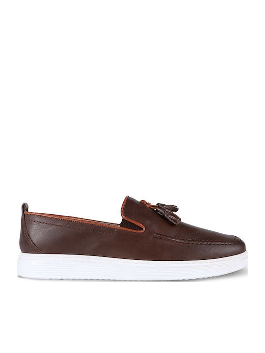 Leder Herren Mokassins in Braun Farbe