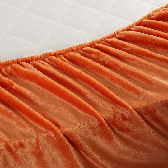 Silk Fashion Сет Чаршафи с 2 Калъфки Кралица с Ластик 160x200+30см. Solid Copper Copper Tan 3бр