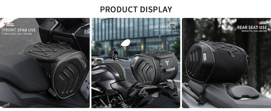 Motocentric Mc-0135-a Red Motorcycle Front Seat Bag Rear Seat Mountable Waterproof Reflective Motorcycle Tail 22l Dual Use Eva Composite Shell
