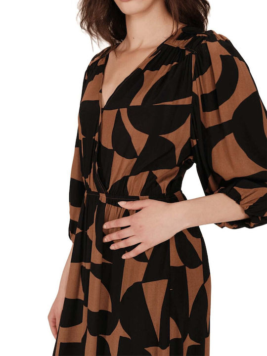 Midi Evening Dress Brown