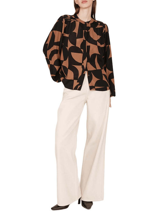 Langärmelig Damen Hemd Brown