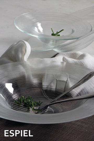 Espiel Plate Pasta Glass Transparent with Diameter 29.5cm 4pcs