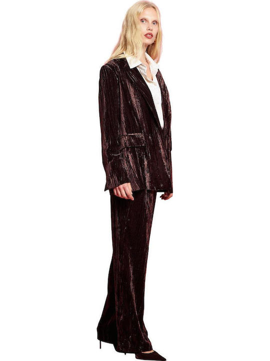 Passager Women's Velvet Blazer Brown