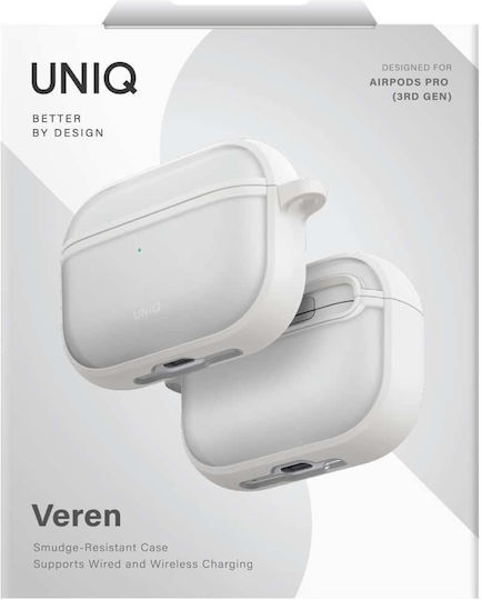Uniq Case Silicone / Plastic with Hook in White color for Apple AirPods Pro