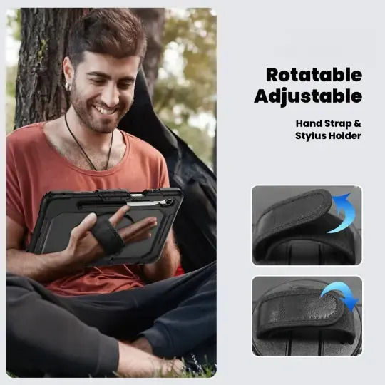 Tech-Protect Dauerhafte Rückseite Hülle Schwarz für Galaxy Tab A9+ Plus / Galaxy Tab A11+ Plus