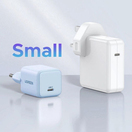 Ugreen Charger Without Cable GaN with USB-C Port 20W Power Delivery Blue (X512)