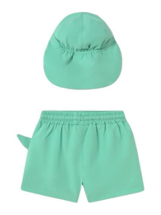 Mayoral Kids Swimwear Swim Shorts with Hat Green