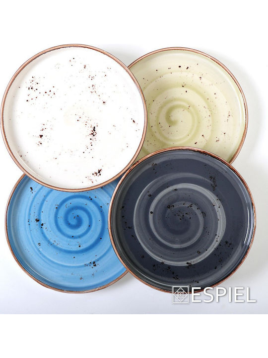 Espiel Terra Grey Serving Plate Shallow Gray with Diameter 26cm 6 Pieces