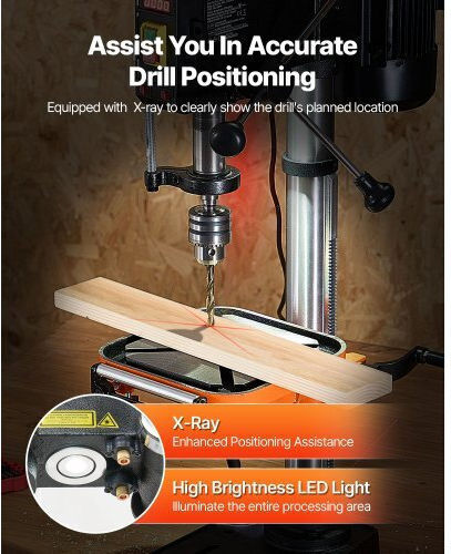 Vevor Benchtop Drill Press TSZC33ABS127XMI9Y001V2 with Power 750 Watt