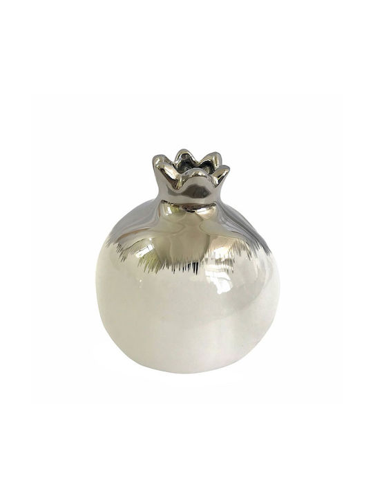 Espiel Tabletop Lucky Charm Pomegranate Silver Ceramic 8x8cm 6pcs