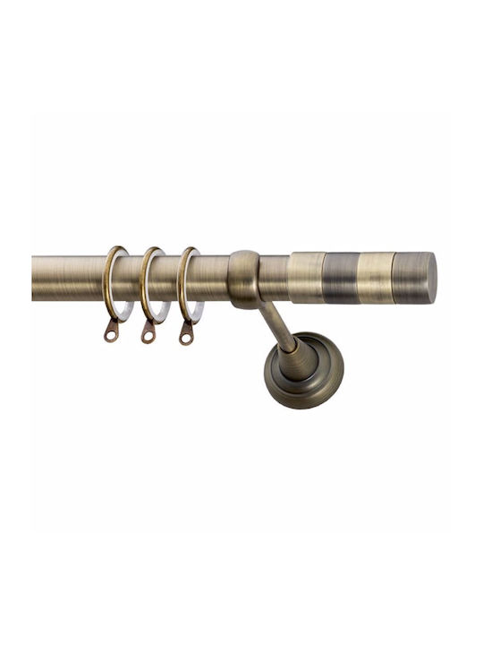 Frans Metallic Curtain Pole E8 Single Diameter 25mm Length 160cm Antique Bronze