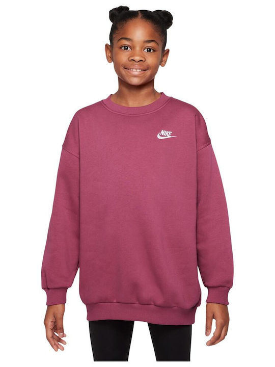 Fleece Παιδικό Φούτερ Ροζ Sportswear Club